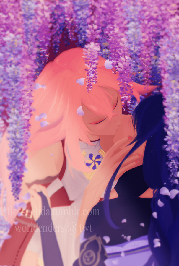 [Genshin Impact] Fanart Illustration: Raiden Shougun &amp; Yae Miko. | Art by me.