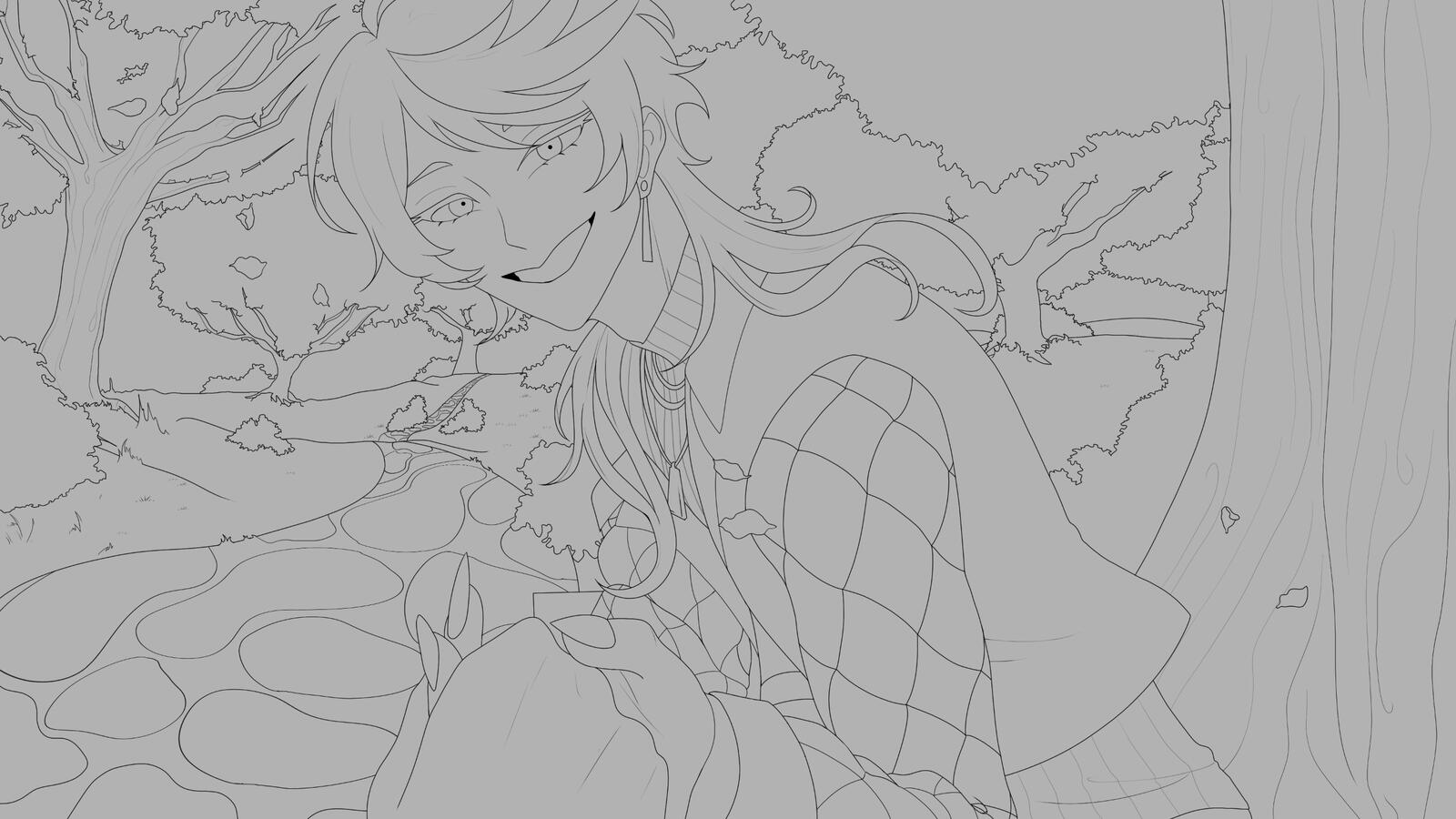 [Light The Way Visual Novel] CG Illustration: Shu Yamino. | Lineart by me.