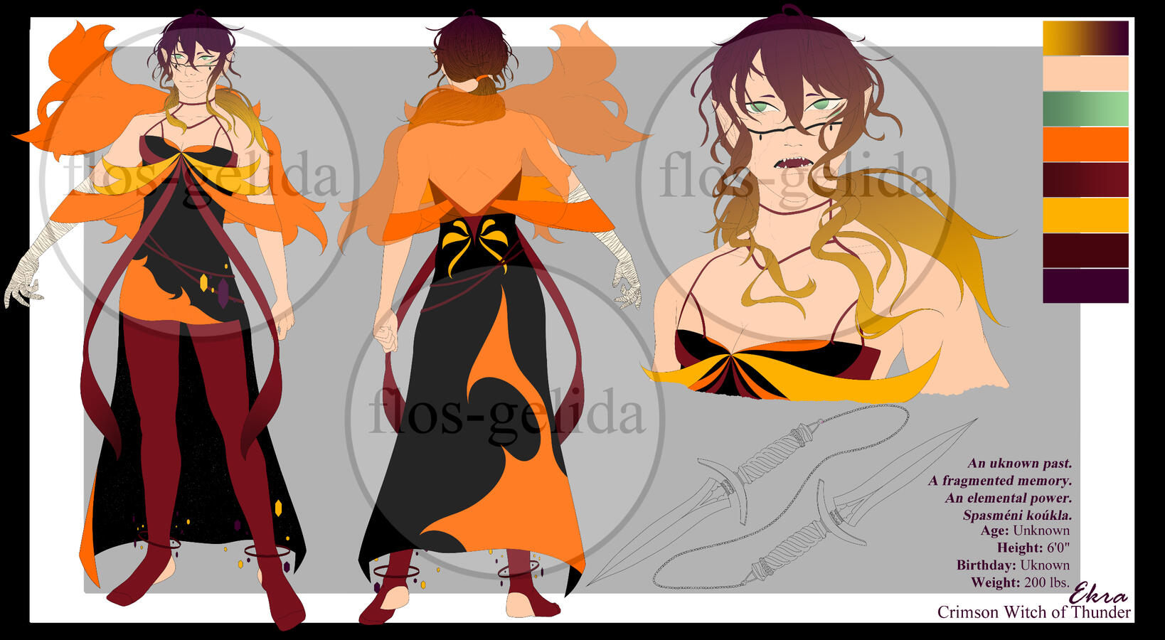 [Uprooted] Original Character Design Sheet: Ekra. | Art and design by me.